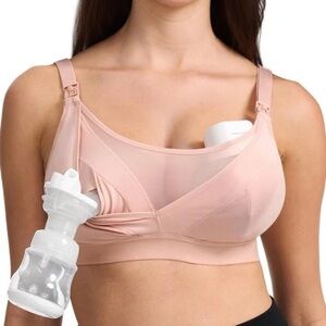 NWT Momcozy Mesh Support Breastfeeding/Pumping Bra Hands Free. Size Large